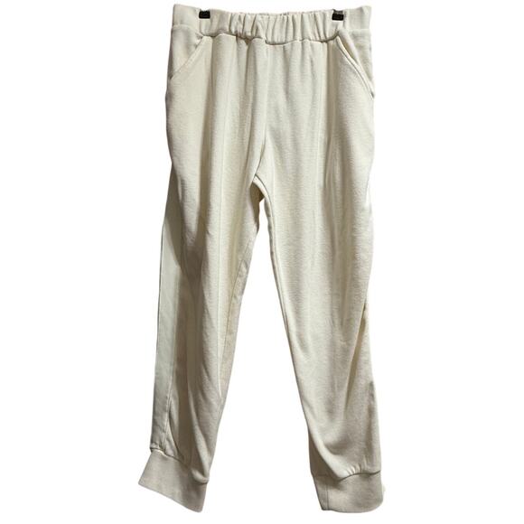Dudley Stephens Pants - Dudley Stephens White Terry Fleece Elastic Waist Size Large Sweatpants